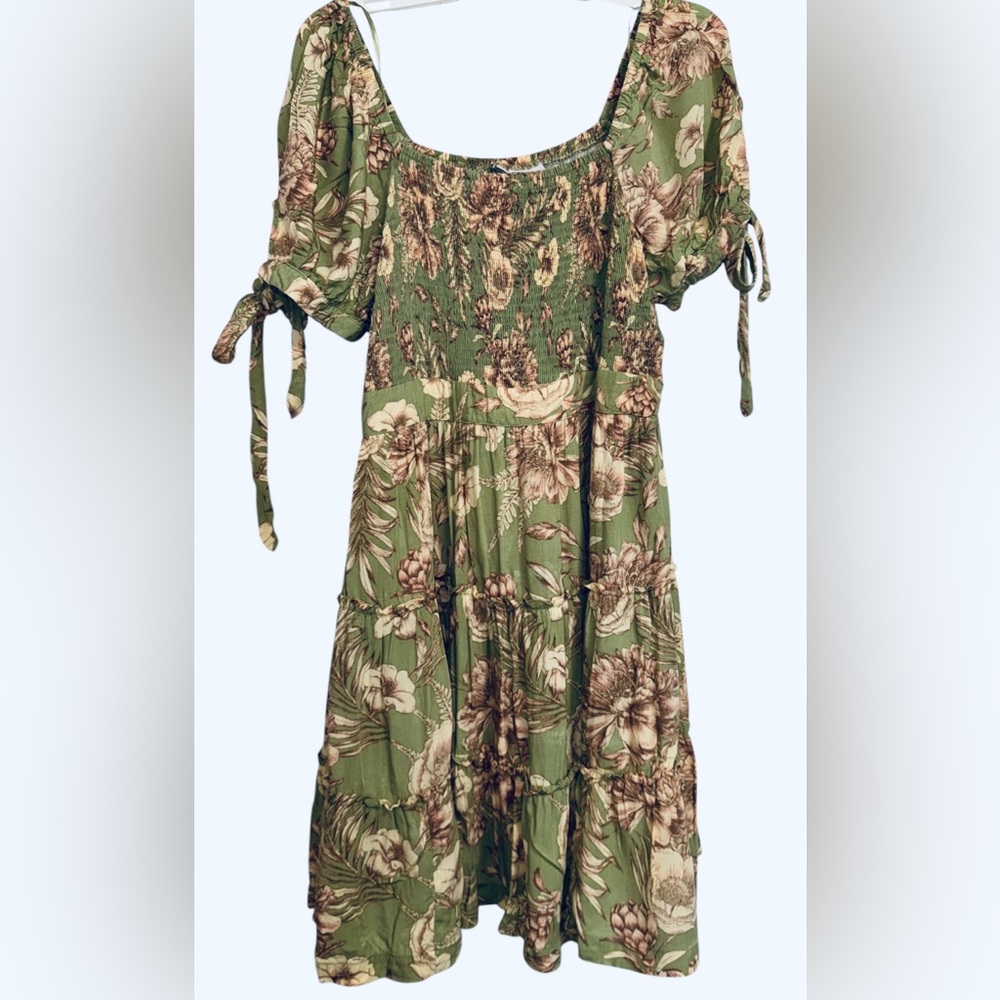 Agua Bendita Green Floral dress xl